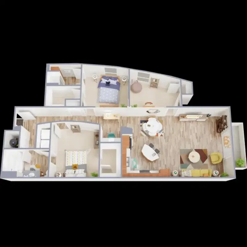 Lofts at Forest Park, St. Louis – Room in 3 Bed 2 Bath | C1