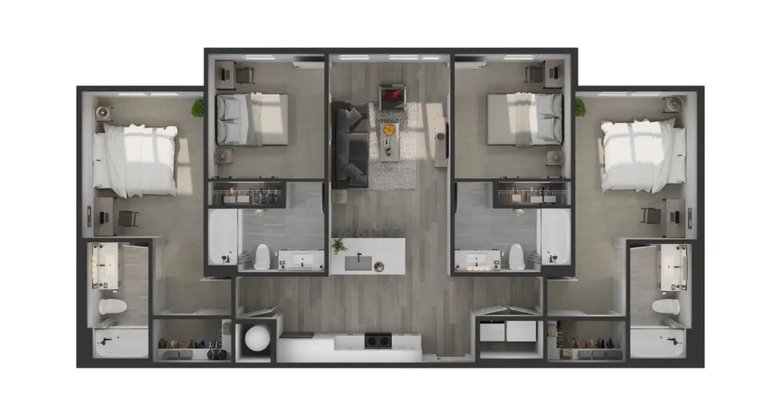 Lofts at Cascades, Tallahassee – 4 Bed 4 Bath | 4A