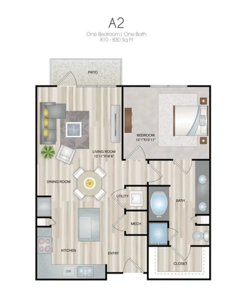 Oxford at Medical Center, San Antonio – Room in 1 Bed 1 Bath | A2