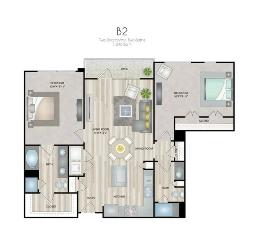 Oxford at Medical Center, San Antonio – Room in 2 Bed 2 Bath | B2
