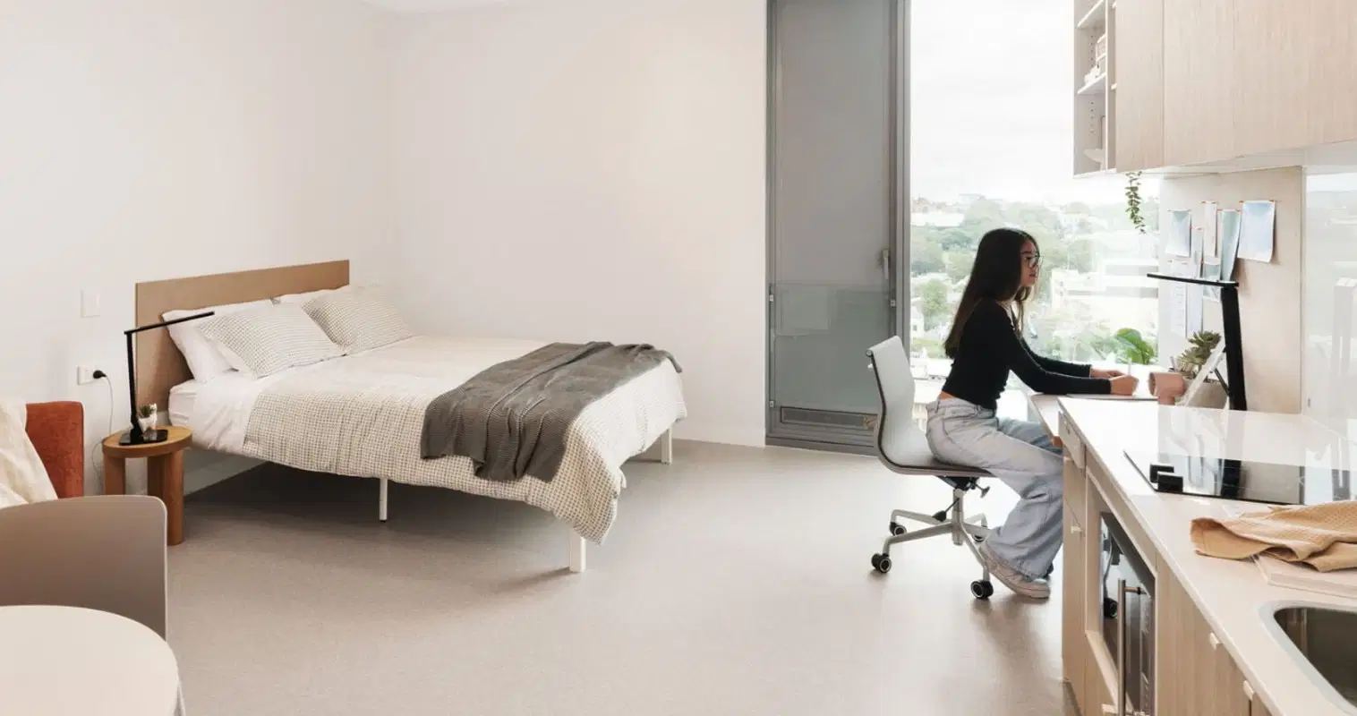 Iglu Central Park Student Accommodation, Sydney – Premium Corner Studio Apartment