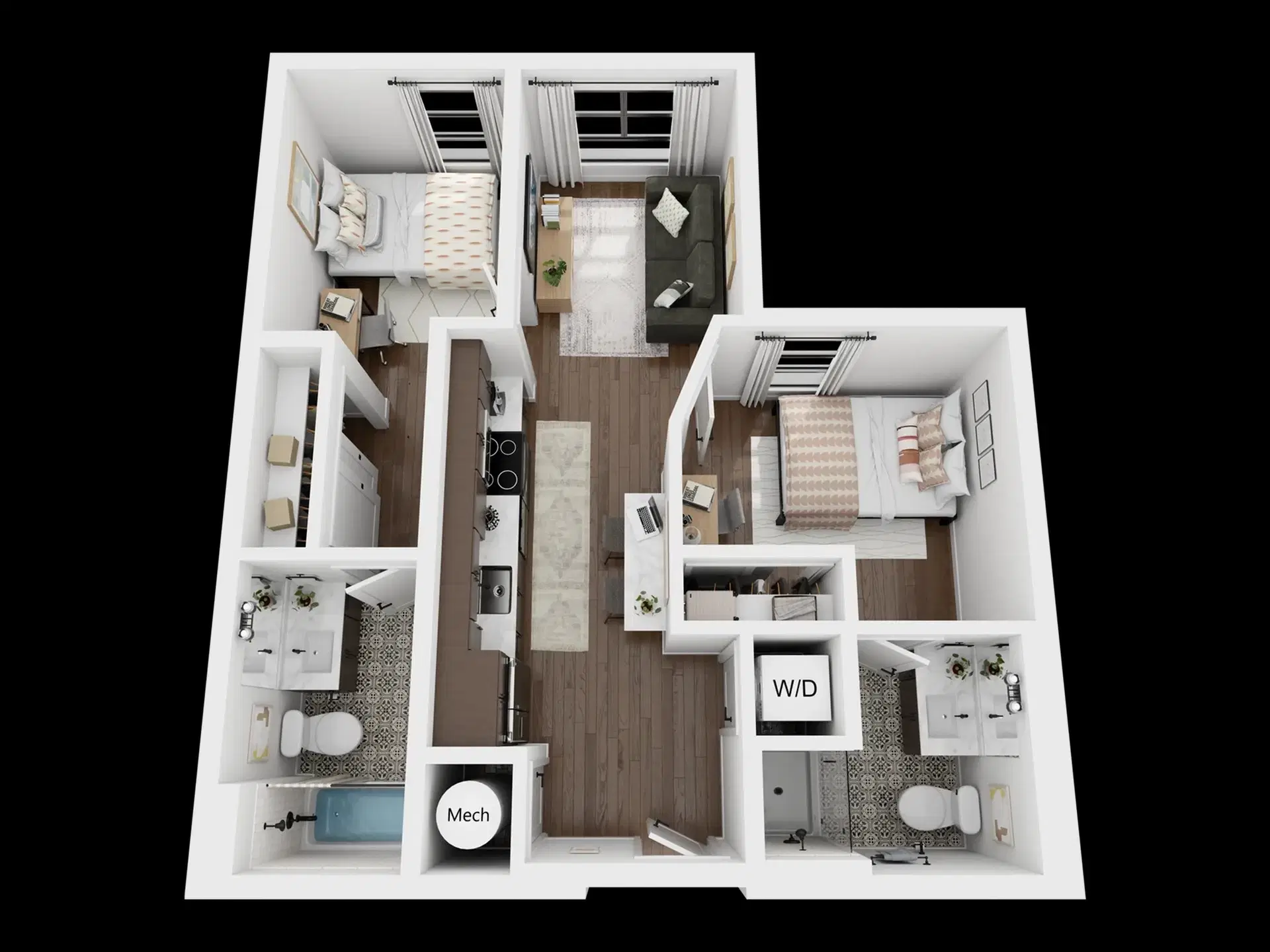 Rambler Columbus, Columbus – 2 Bedroom 2 Bathroom