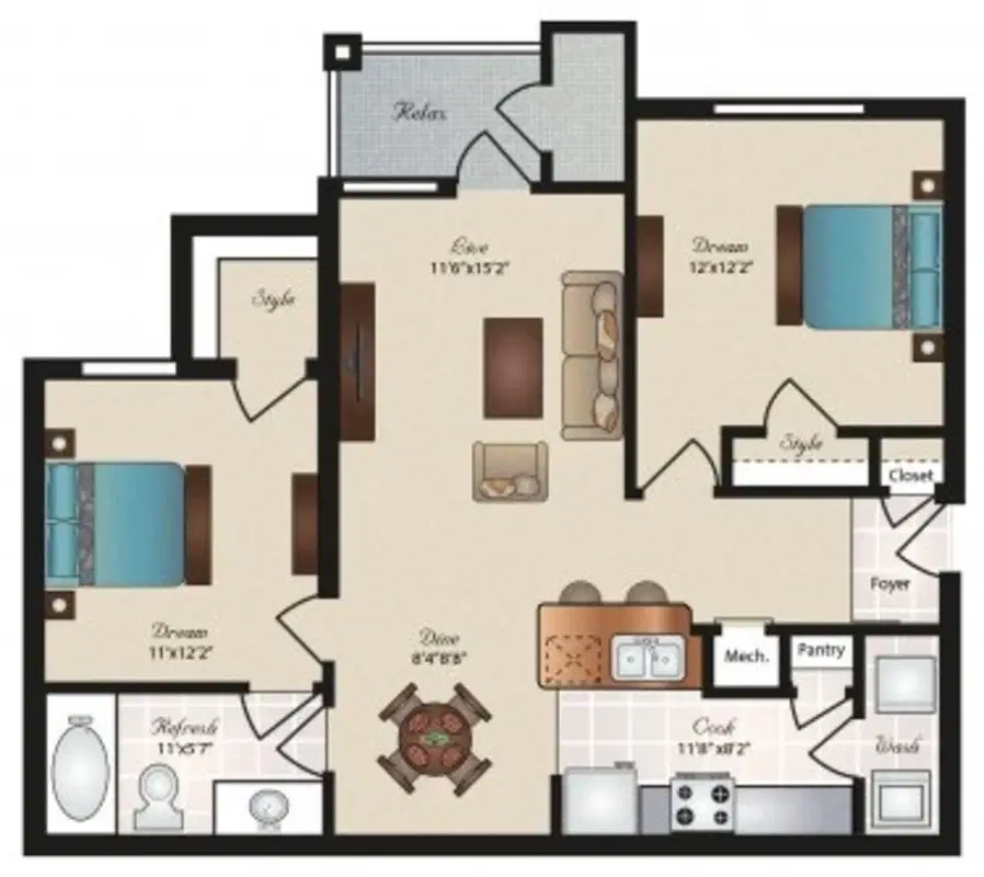 Oxford at Tech Ridge, Austin – Room in 2 Bed 1 Bath | Brentwood