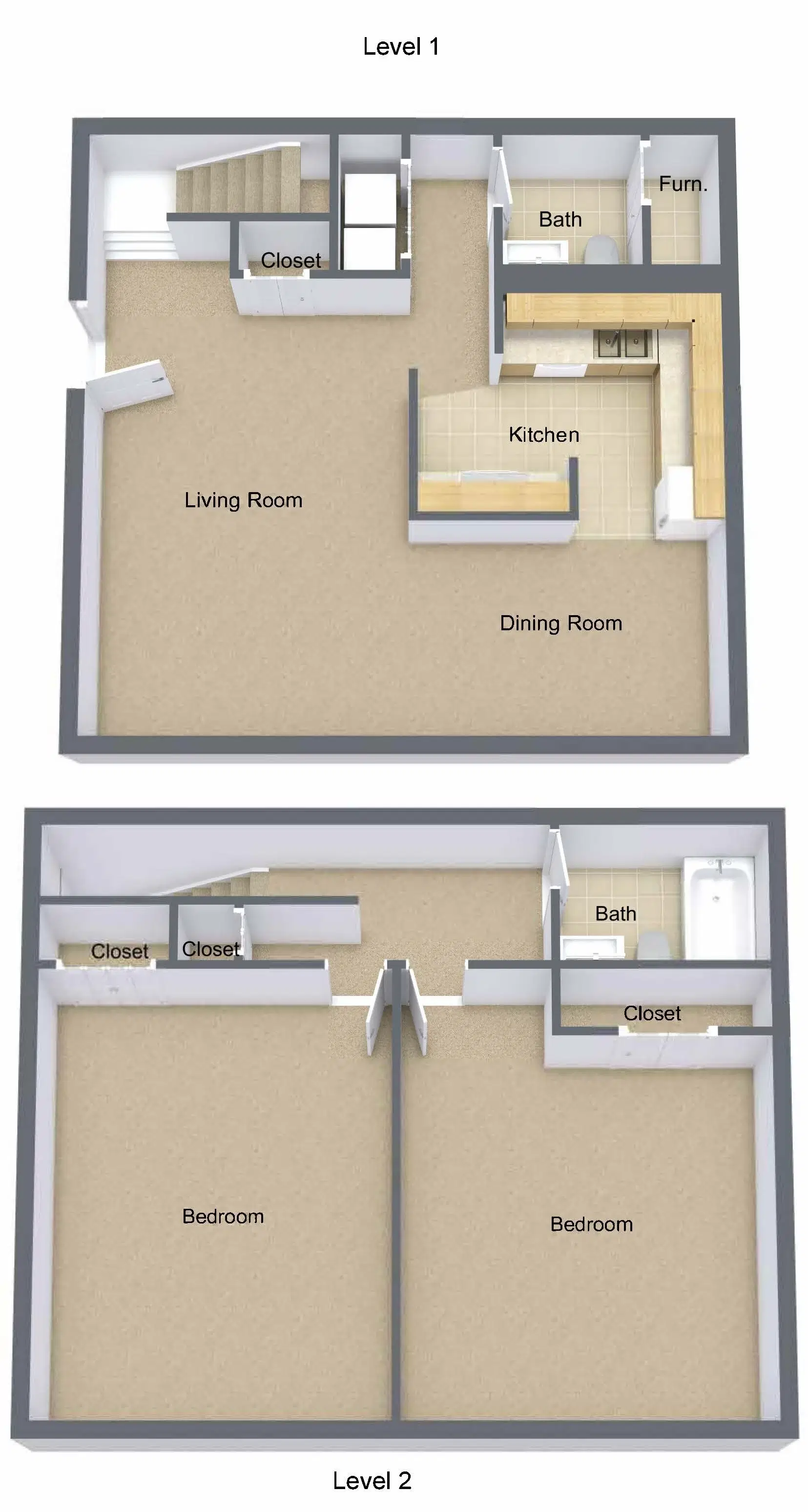 Cedar Point Apartments, Springfield – Two Bedroom Townhome