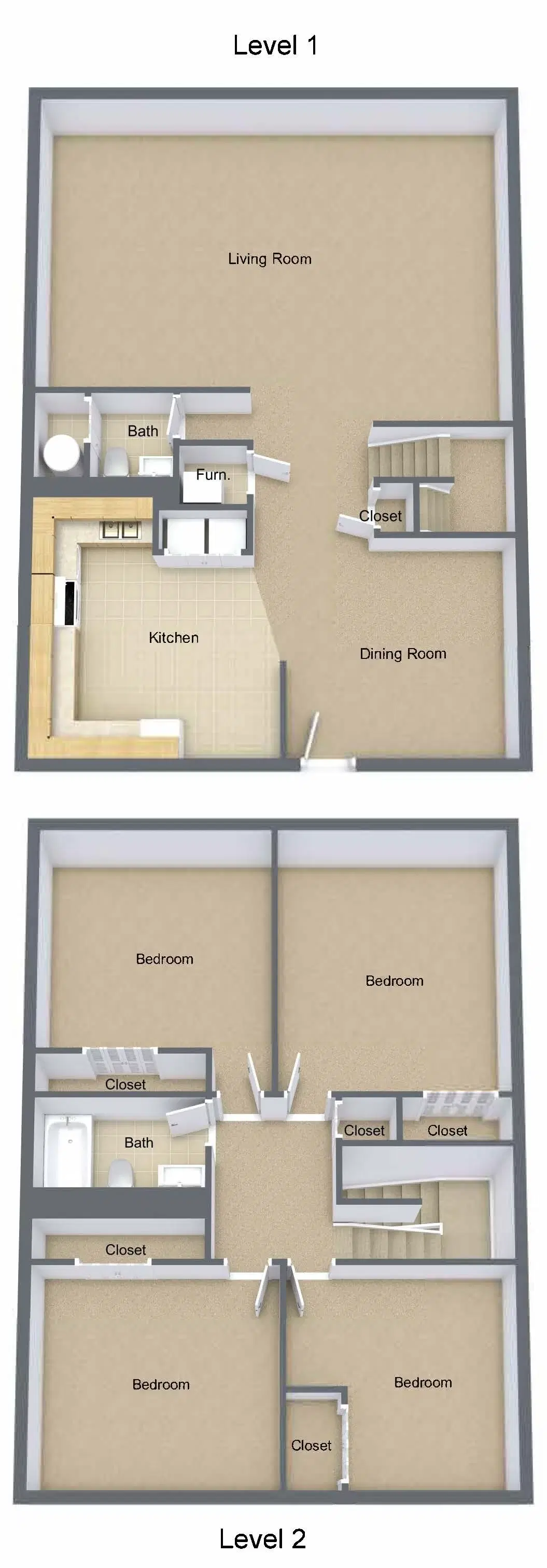 Cedar Point Apartments, Springfield – Four Bedroom Townhome