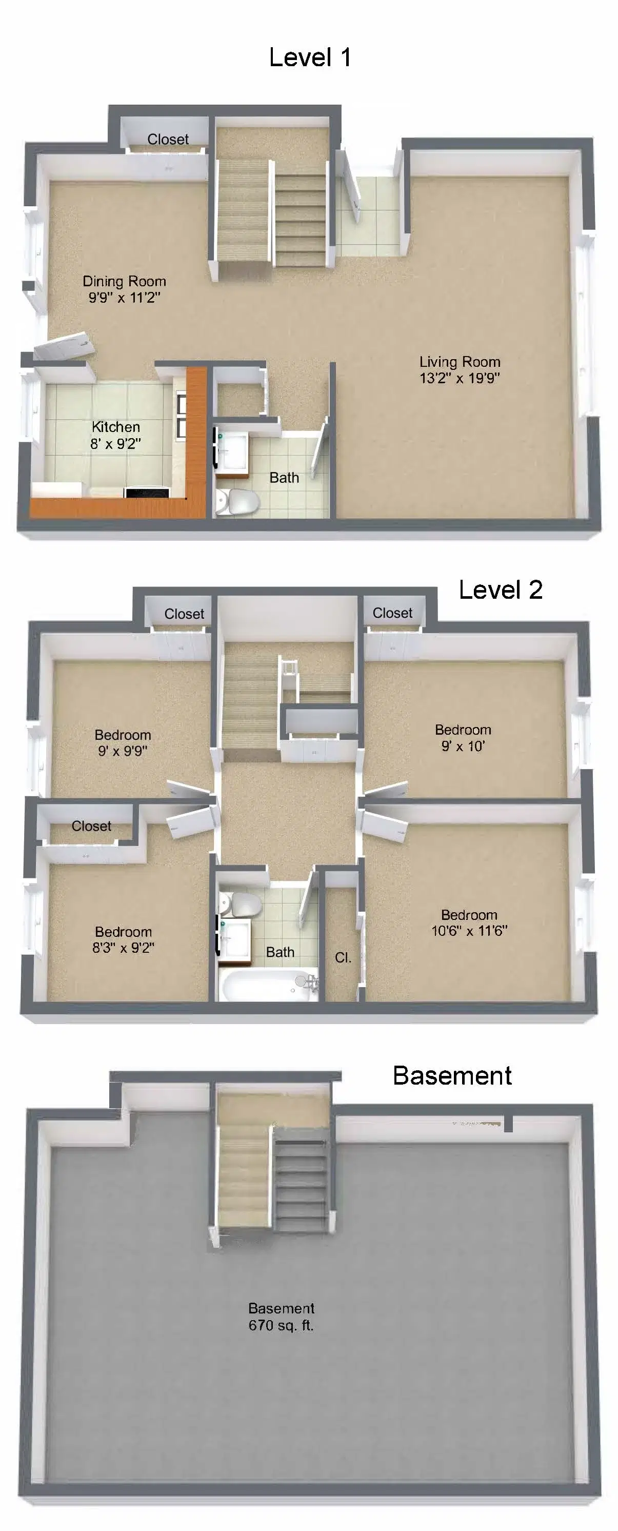 Hyde Park West Apartments & Townhomes, Chicago – Four Bedroom Townhome