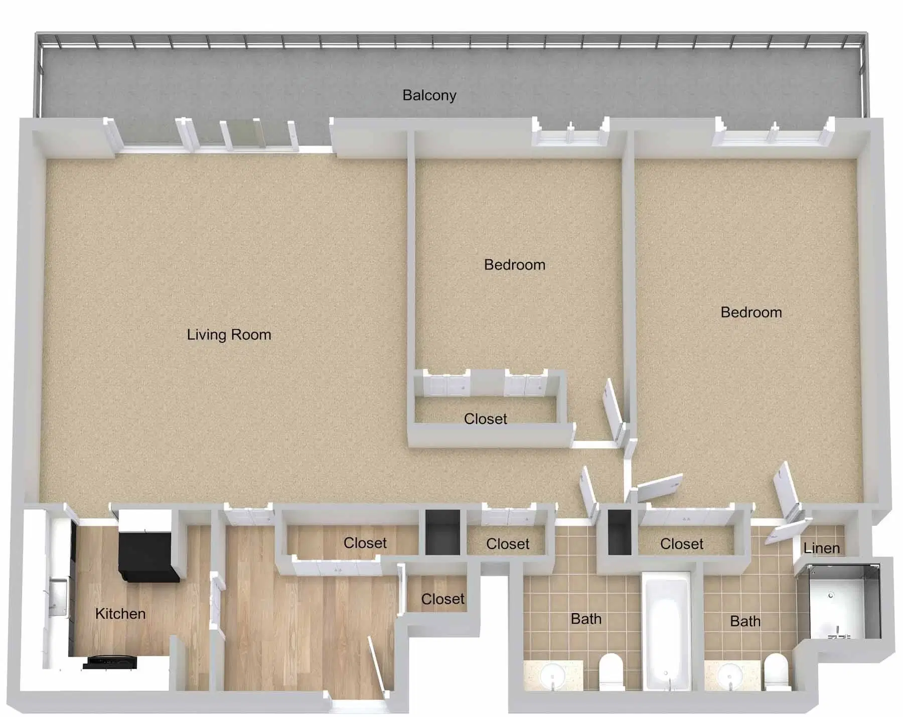 The Jefferson Apartments, Detroit – Two Bedroom