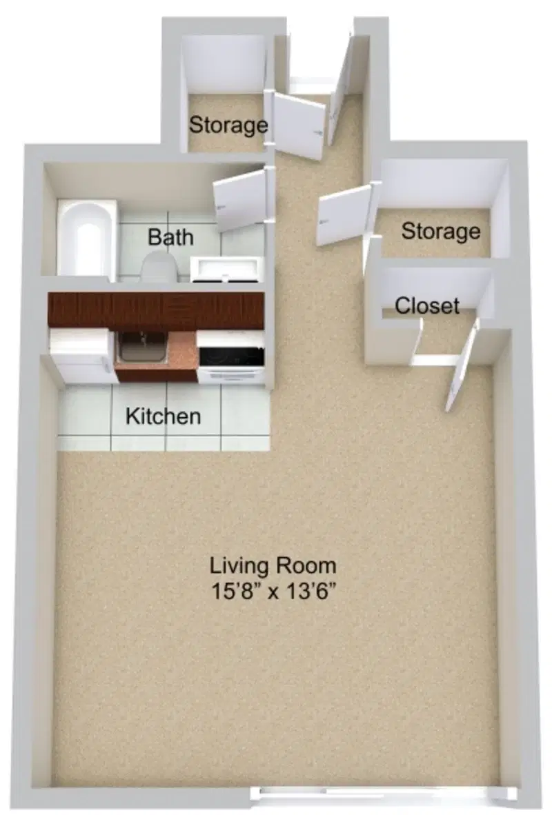 Regency Tower Apartments, Detroit – Studio