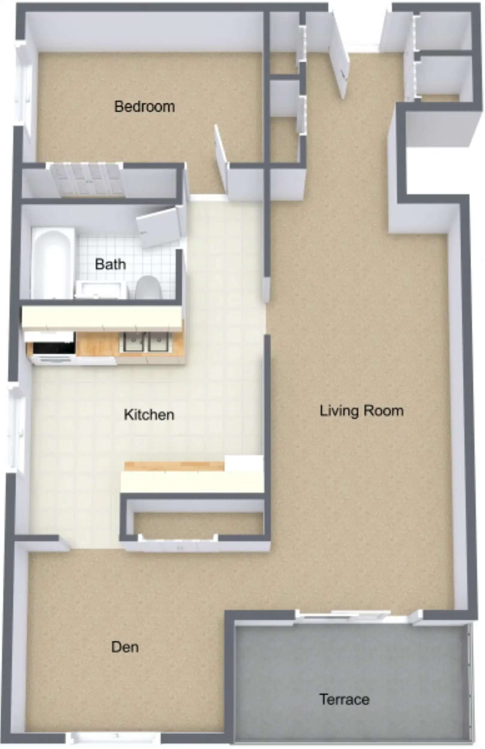 Fountain Place Apartments, Lansing – One Bedroom Deluxe