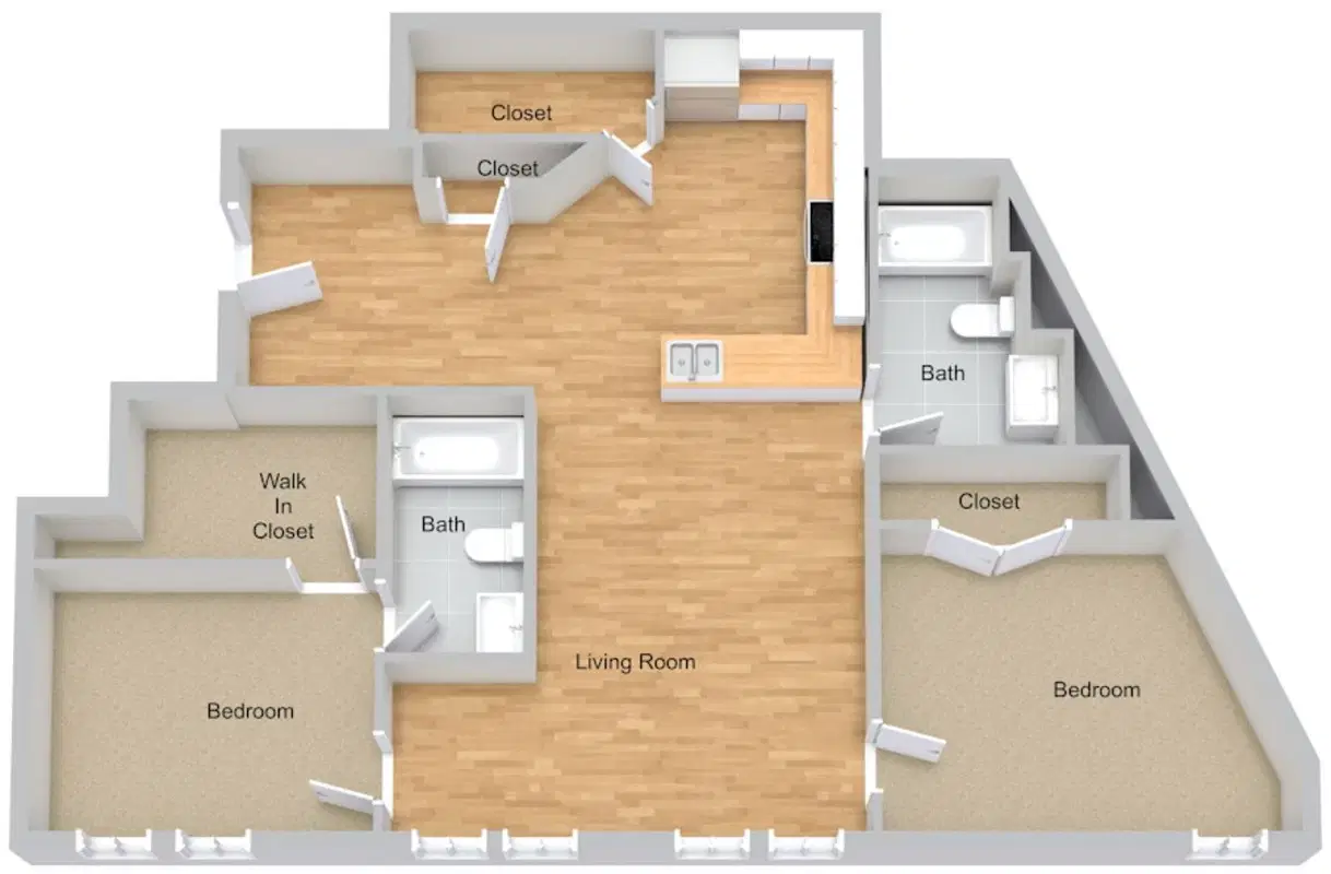 The Ashley Apartments, Detroit – Penthouse 1006