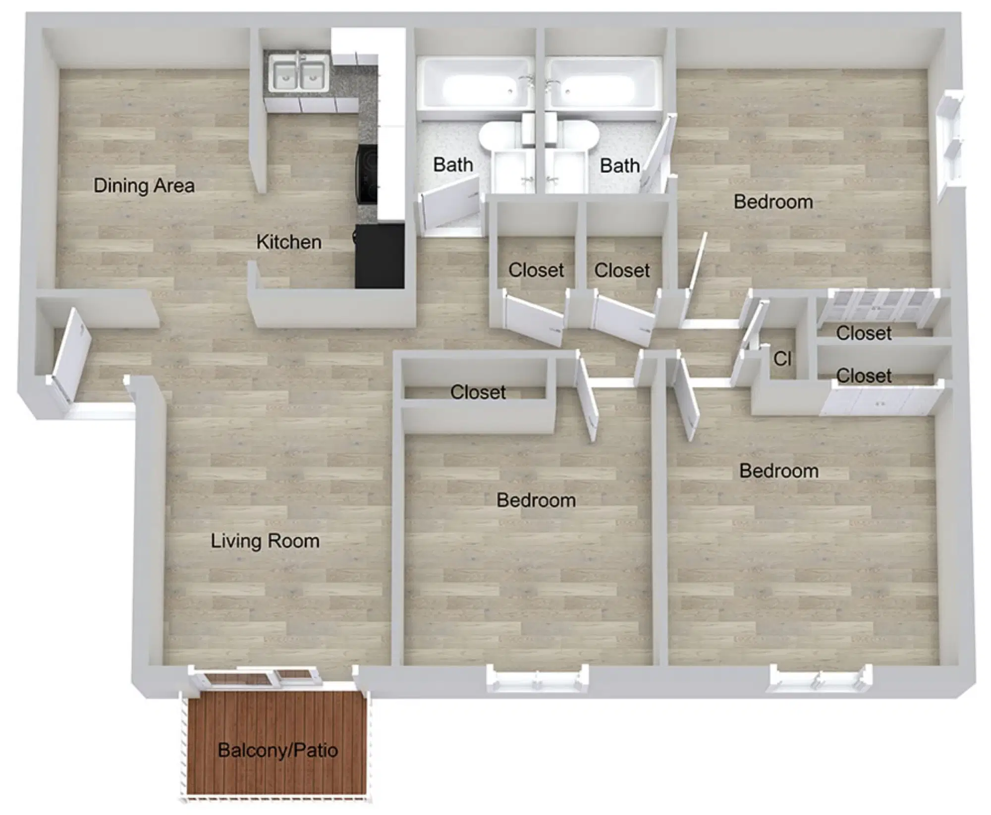Lewis on Cascade Apartments, Atlanta – Three Bedroom