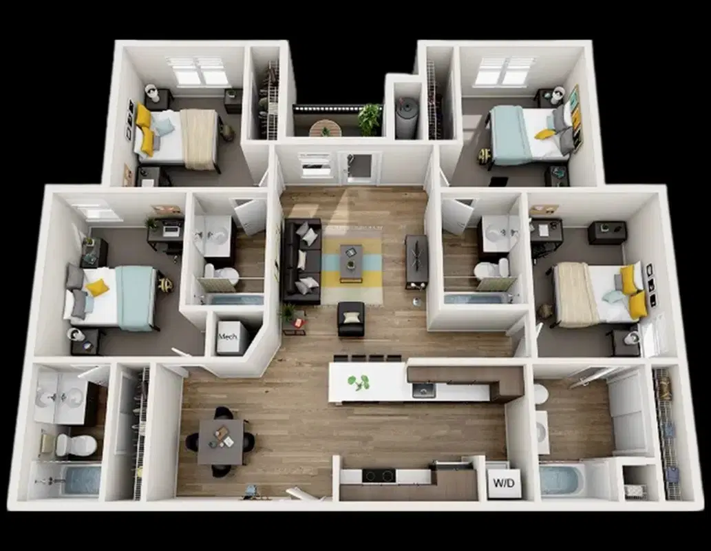 The U, Davis – 4 Bedroom 4 Bathroom | The Quad