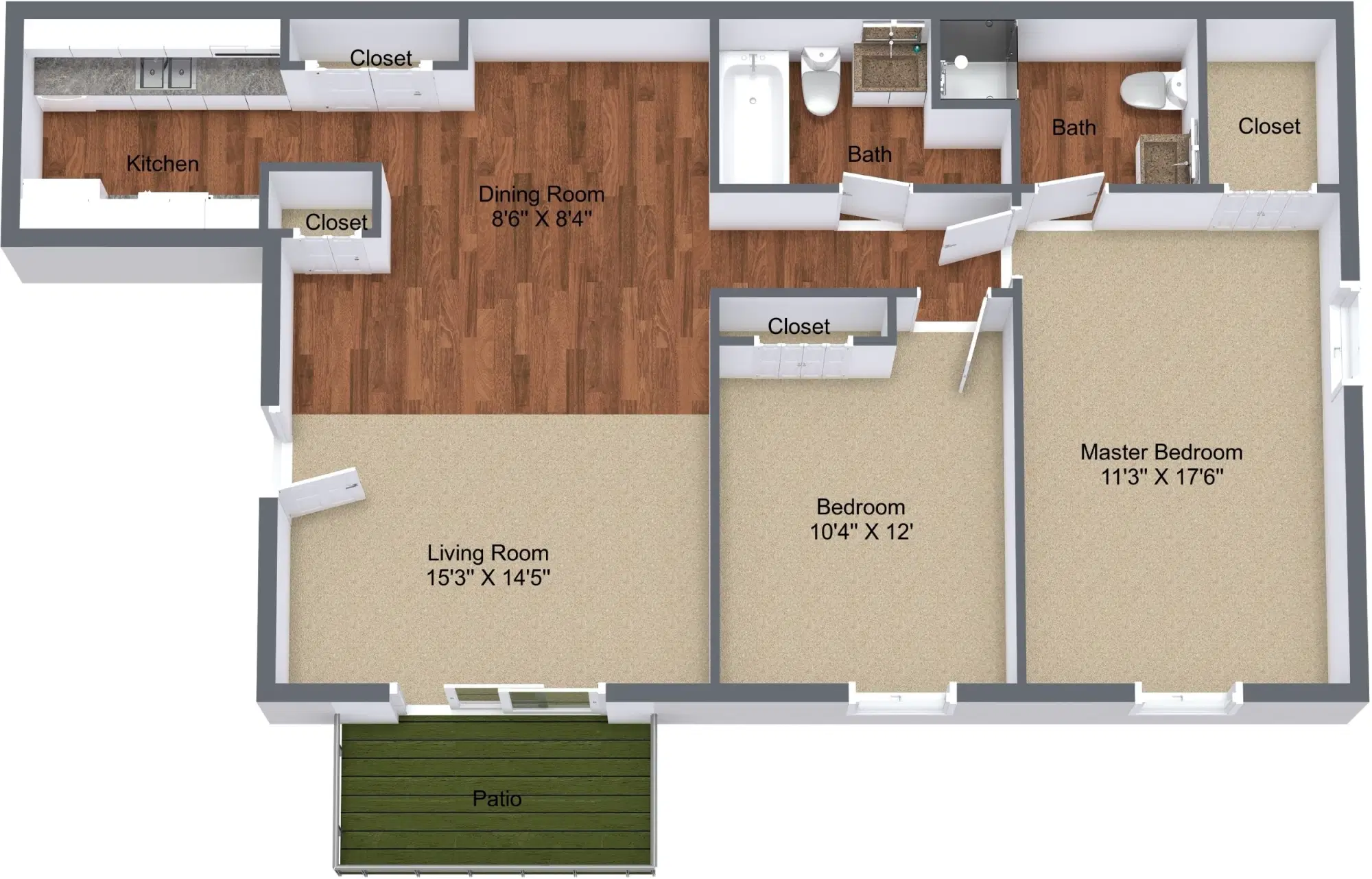 The Fairway Club Apartments, Greenville – Two Bedroom