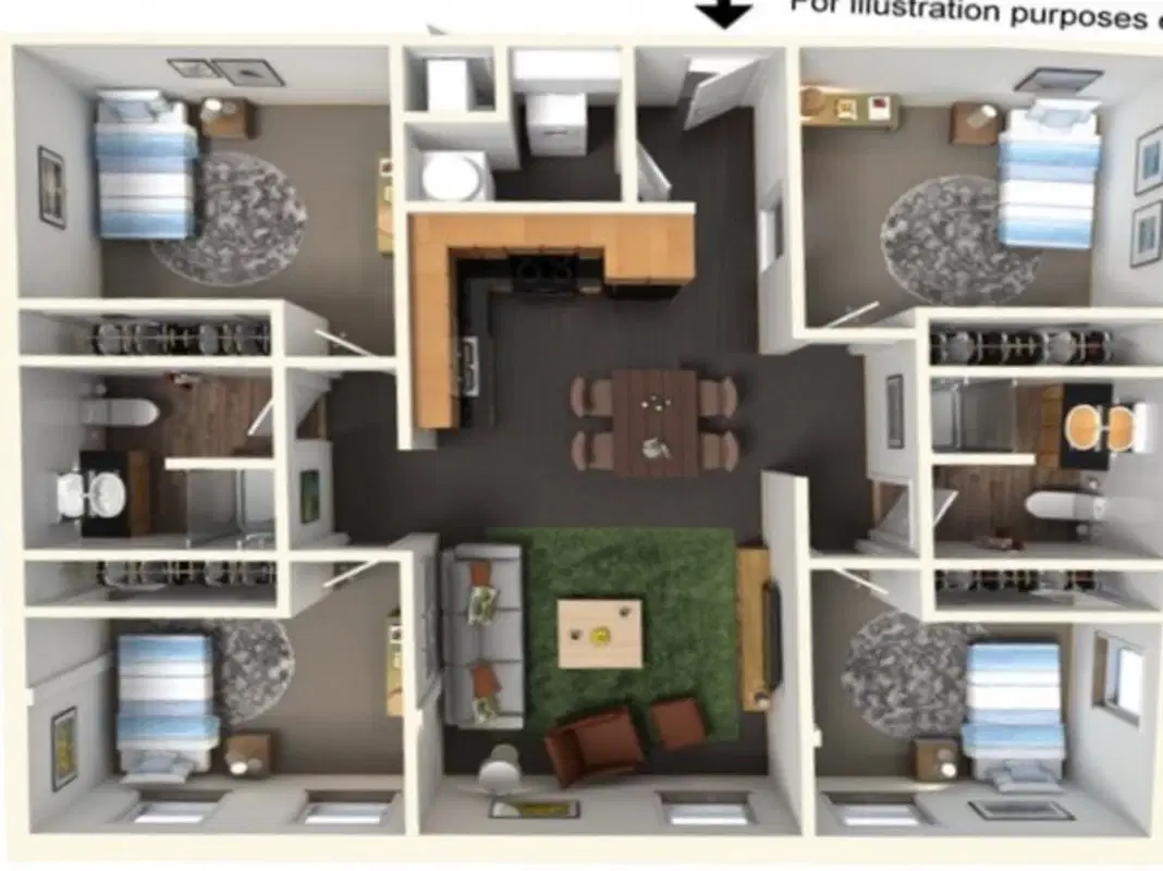 The Foundation Gates, East Lansing – 4 Bedroom 2 Bathroom | 4x2 G