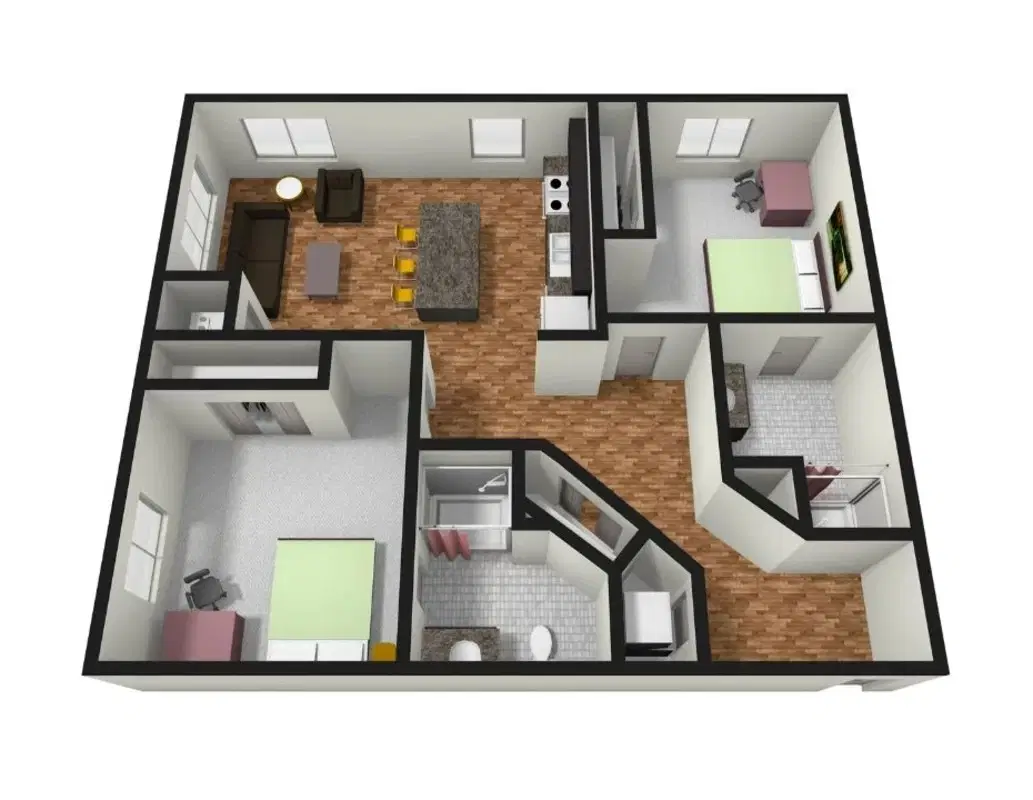 The Station on Washington, Minneapolis – 2 Bedroom 2 Bathroom | B2