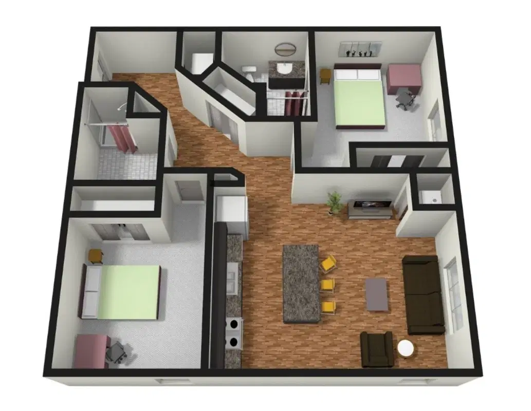 The Station on Washington, Minneapolis – 2 Bedroom 2 Bathroom | B5