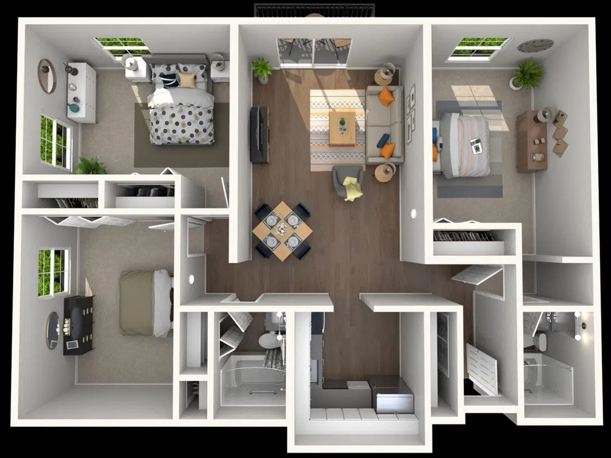 The Foundation Manor, East Lansing – 3 Bedroom 2 Bathroom | C2