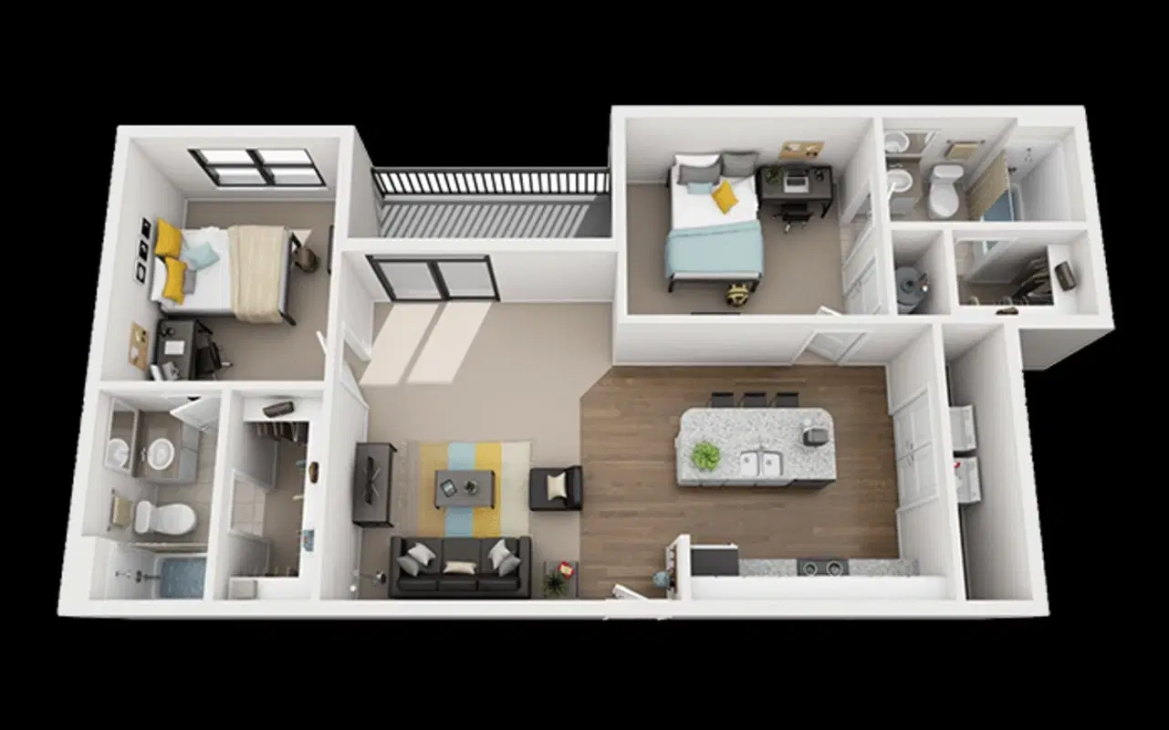 Greene Crossing, Columbia – Private Room - 2x2-2 Flats (2 Bed - 2 Bath)