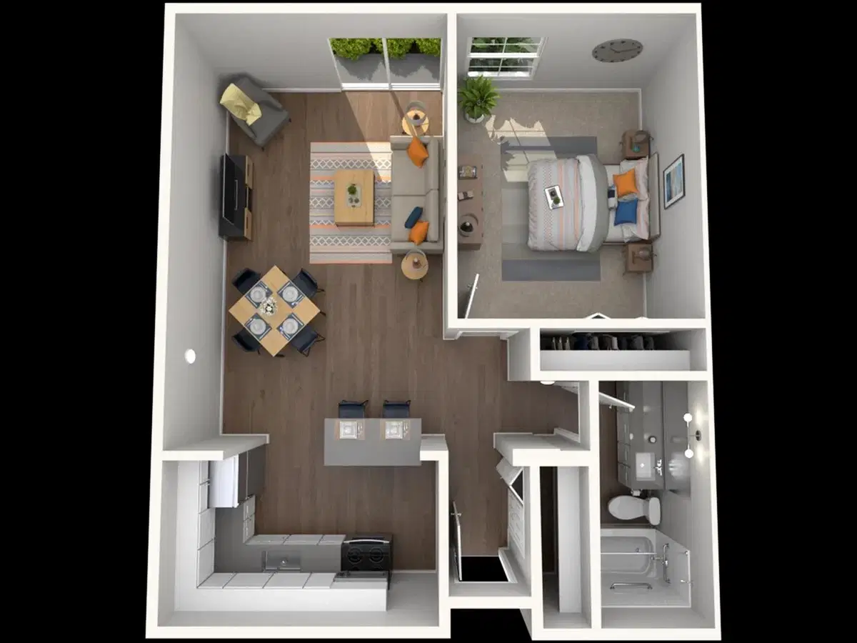 The Foundation Tower, East Lansing – 1 Bedroom 1 Bathroom | A2