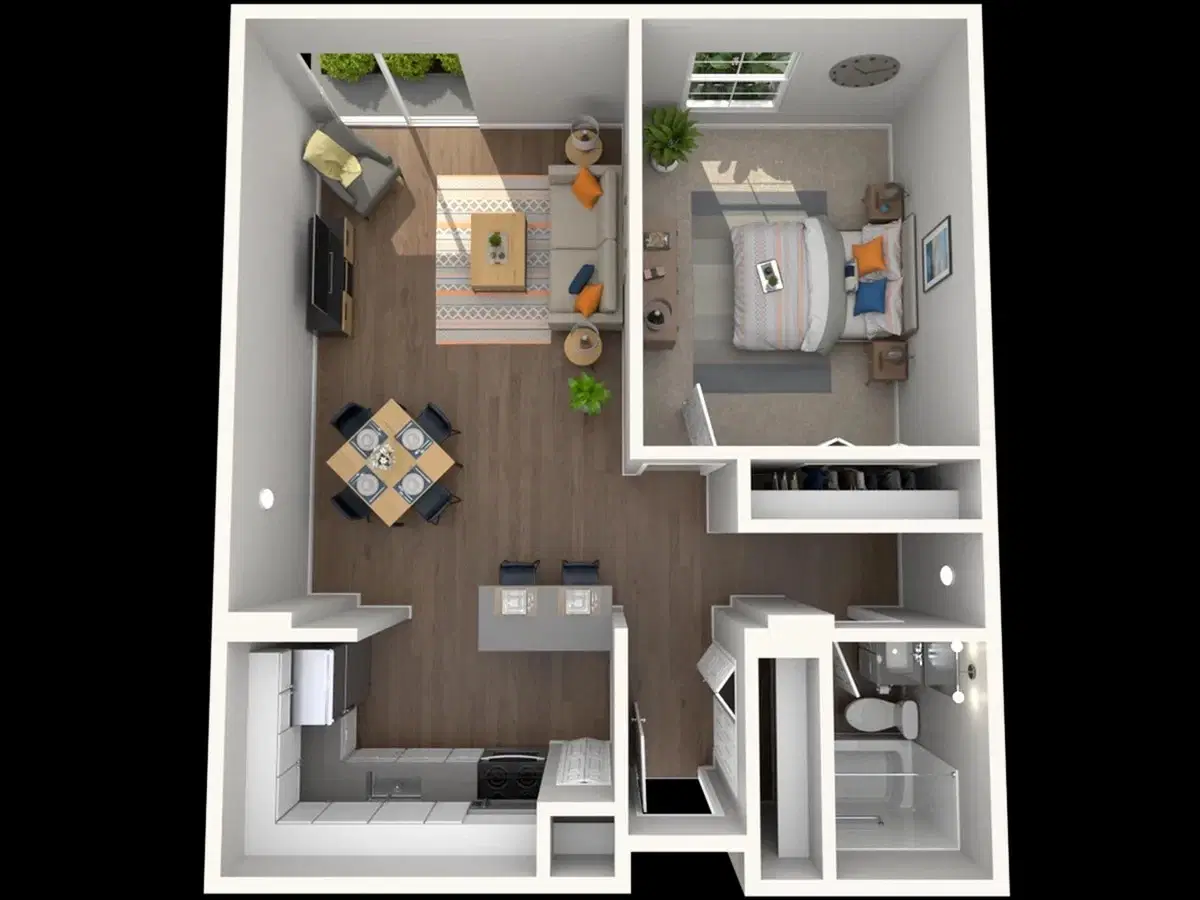The Foundation Tower, East Lansing – 1 Bedroom 1 Bathroom | A1