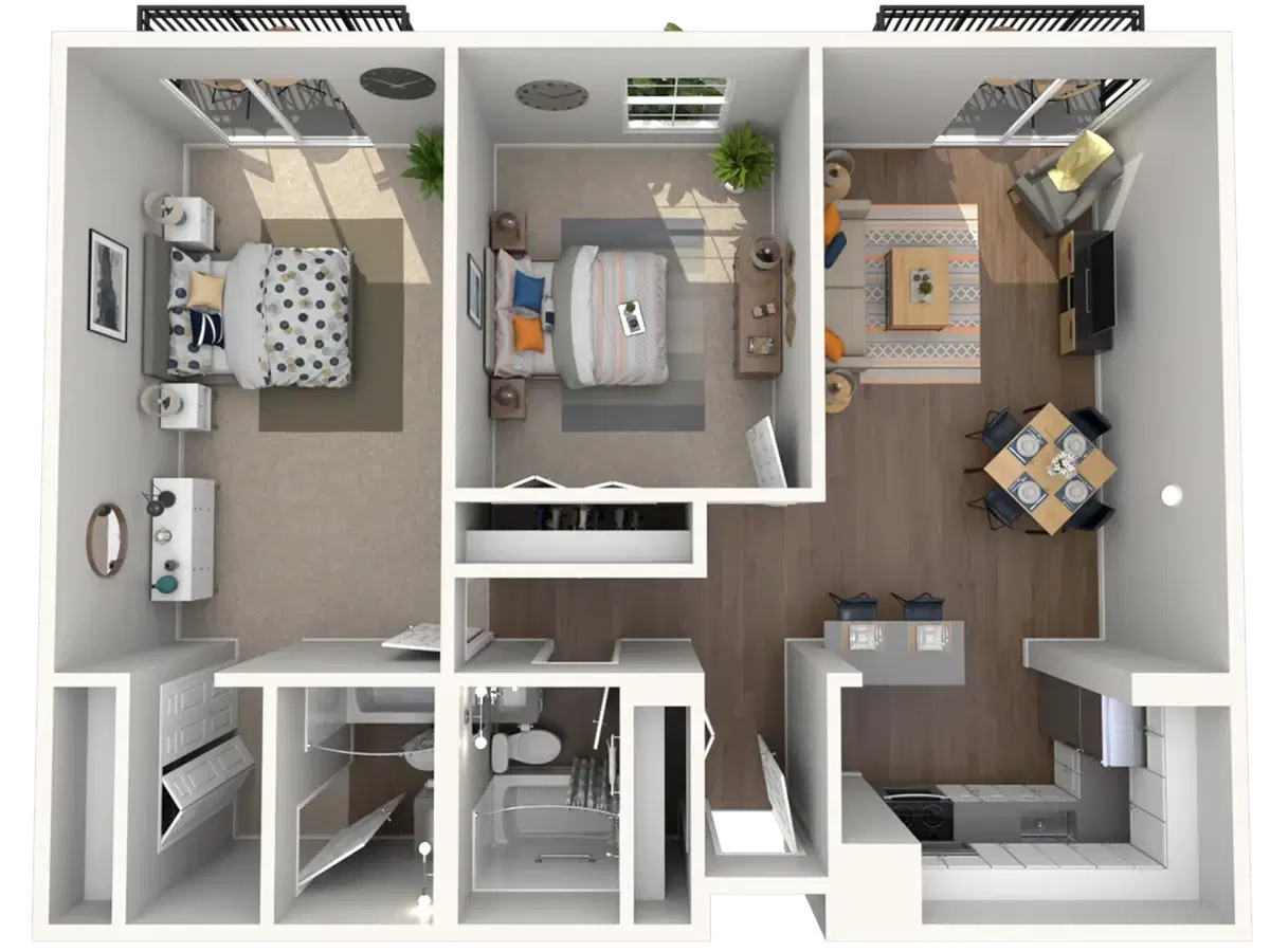 The Foundation Tower, East Lansing – 2 Bedroom 2 Bathroom | B4