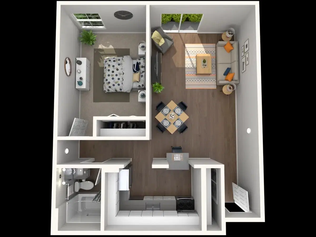 The Foundation Tower, East Lansing – 1 Bedroom 1 Bathroom | A4