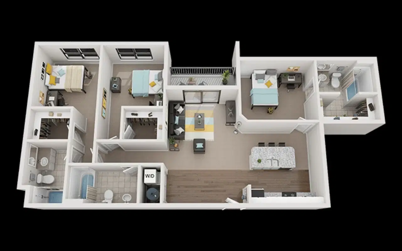 Greene Crossing, Columbia – Private Room - 3x3-2 Flats (3 Bed - 3 Bath)