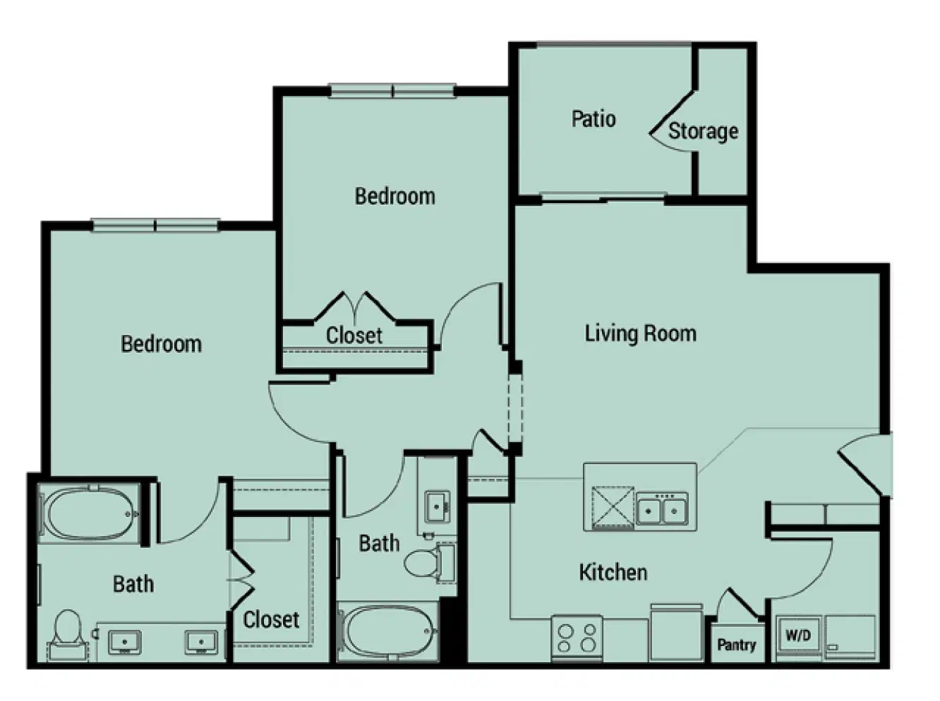 Oxford at Palo Alto, Pflugerville – Room in 2 Bed 2 Bath | B1