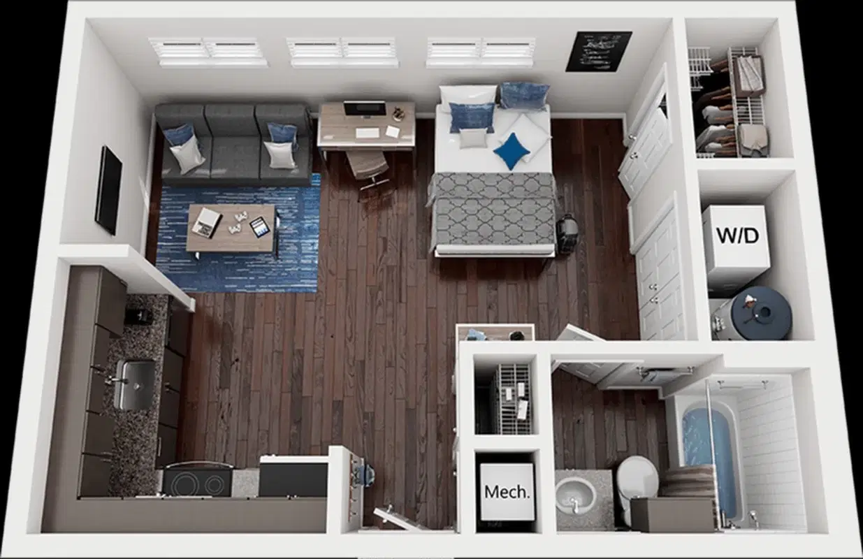 21 Pearl, Austin – Studio SMART 50 (0 Bed - 1 Bath)