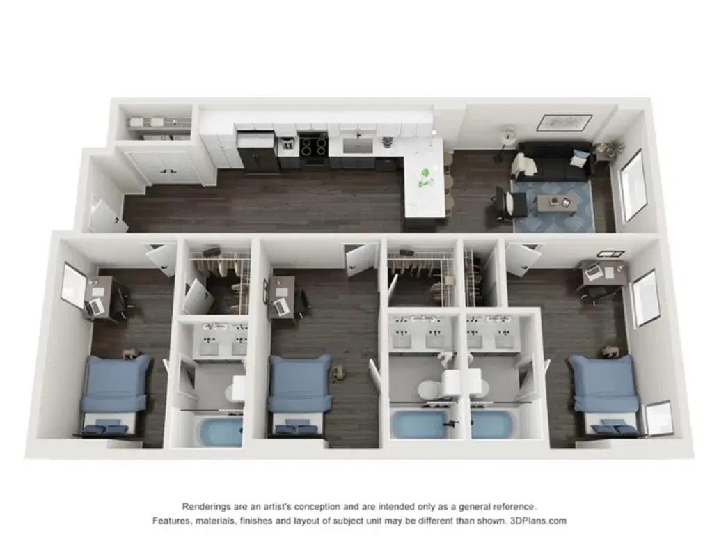 Villas On Rio, Austin – Room in 3 Bed 3 Bath | C2