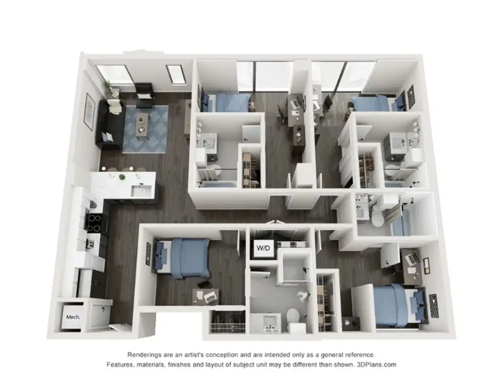 Villas On Rio, Austin – Room in 4 Bed 4 Bath | D5
