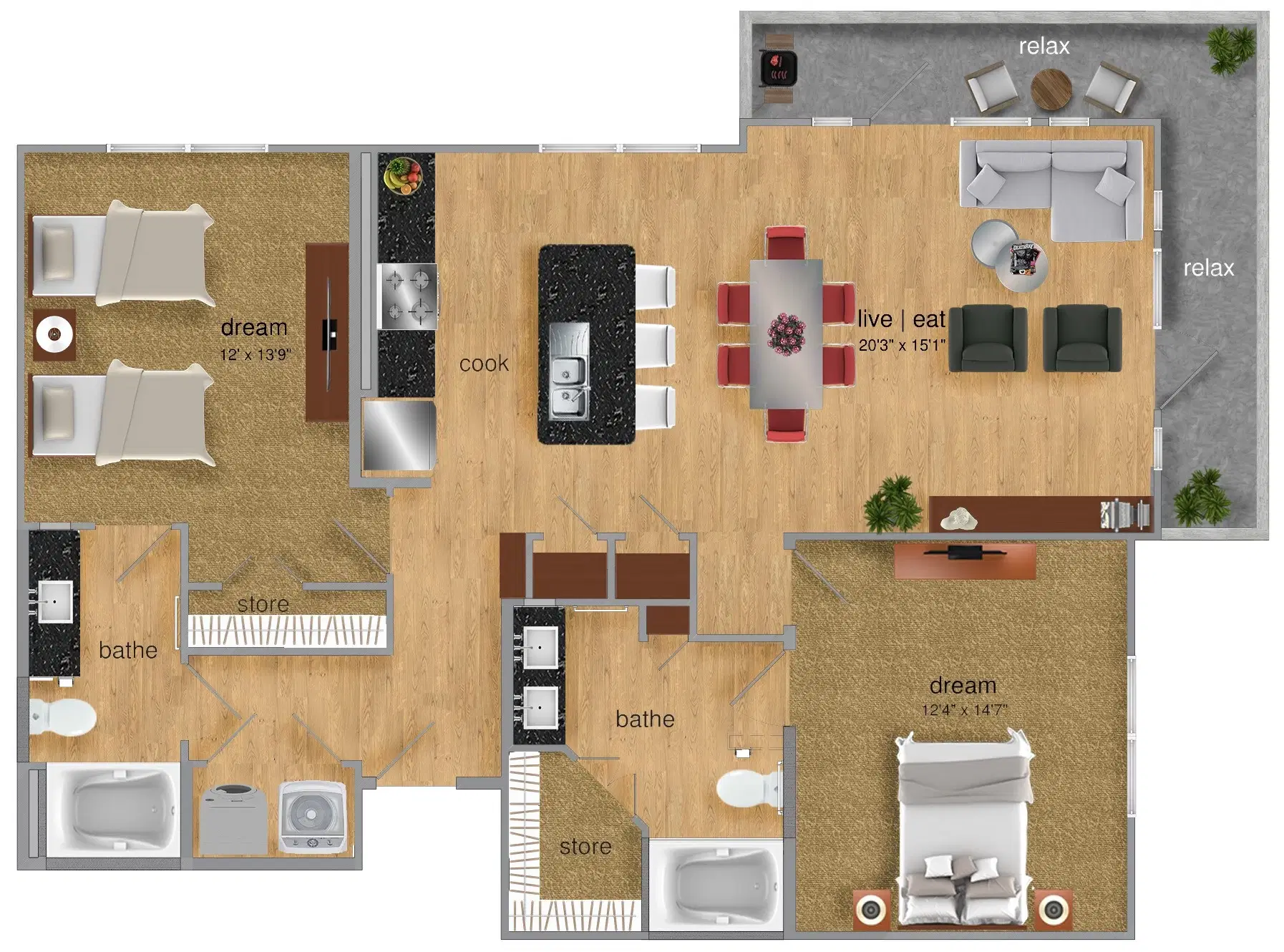 Oxford at the Boulevard, Corinth – Room in 2 Bed 2 Bath | Harrison