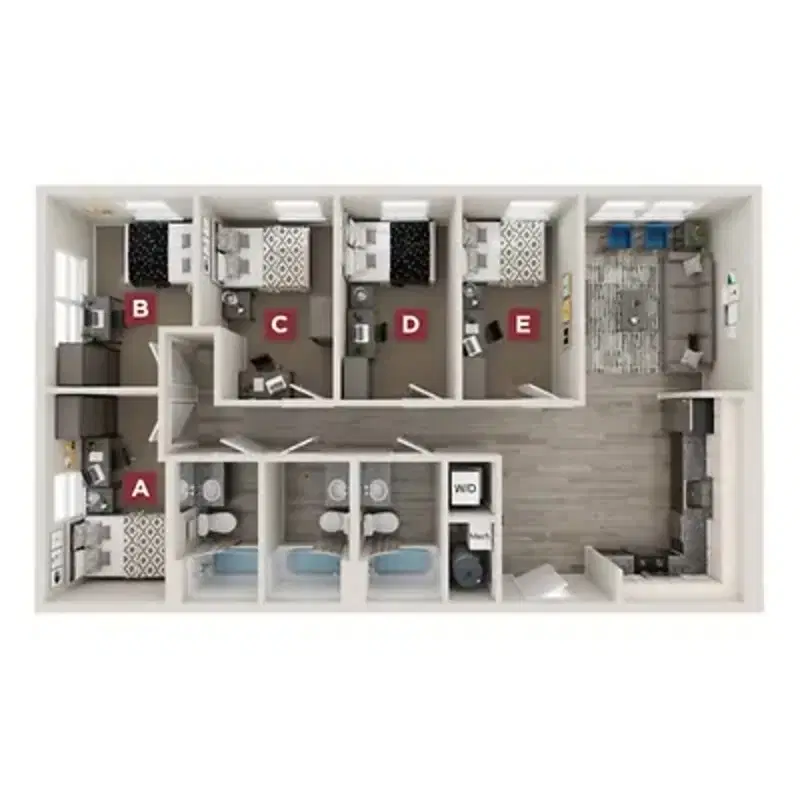 Yugo Echelon, State College – Room in a 5 Bedroom 3 Bathroom | Elm E1