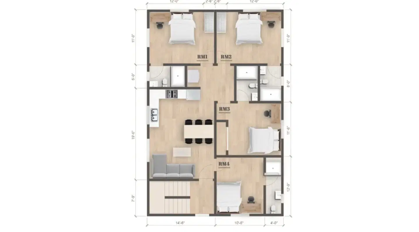 1314 W 35th Pl, Los Angeles – Room in a 4 Bedroom 4 Bathroom (1314 W 35th Pl FFL 2)