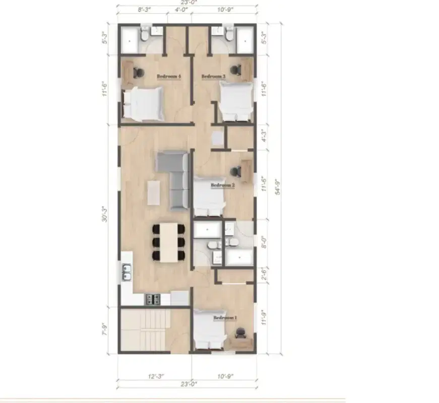 1181 Rolland Curtis Pl, Los Angeles – Room in a 4 Bedroom 4 Bathroom (1183 1/2 Rolland Curtis Pl)