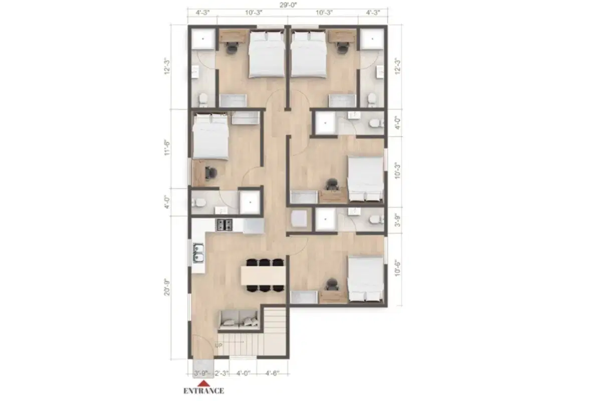 1223 W 37th Dr, Los Angeles – Room in a 5 Bedroom 5 Bathroom (1221 1/2 W 37th Dr Unit 3)