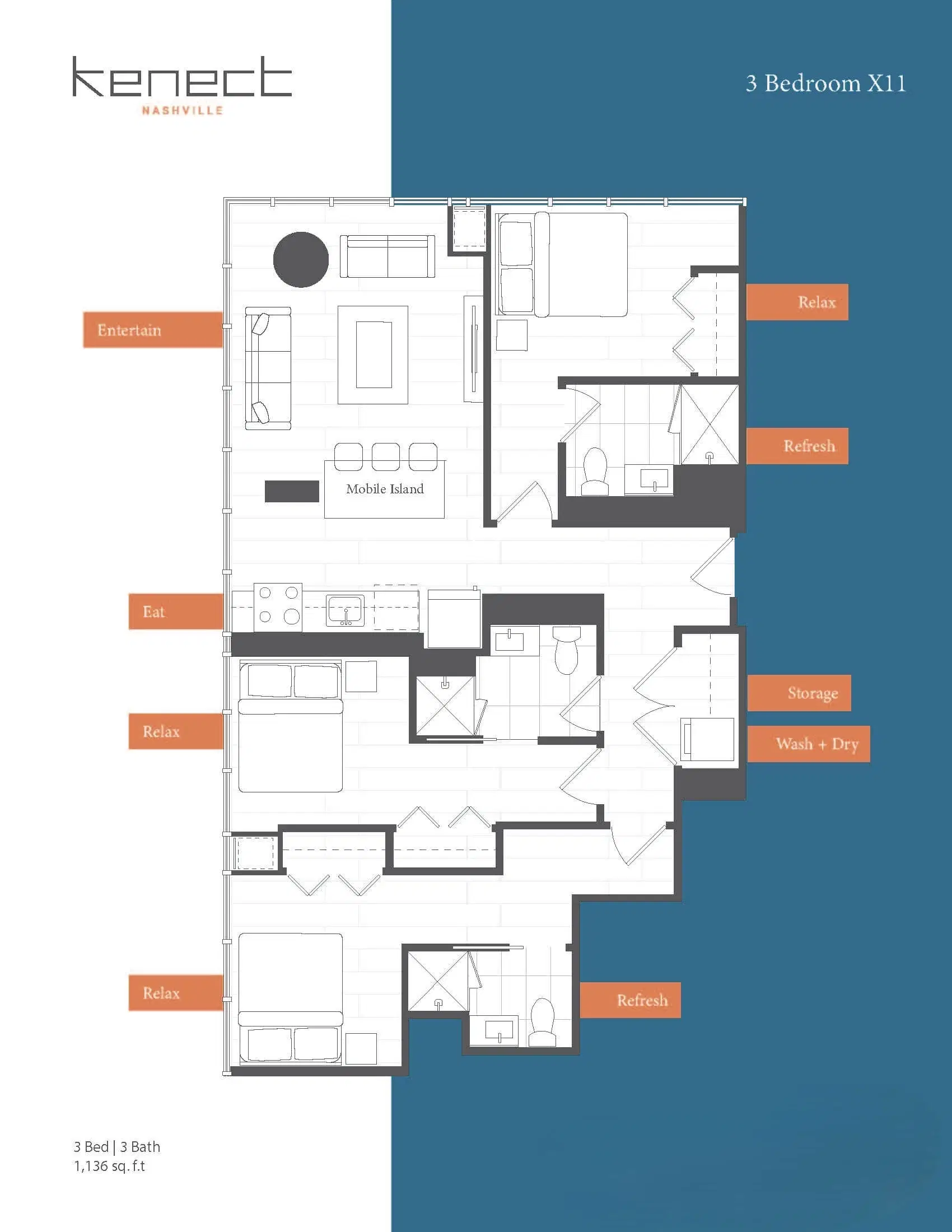 Kenect Nashville, Nashville – 3 Bed / 3 Bath