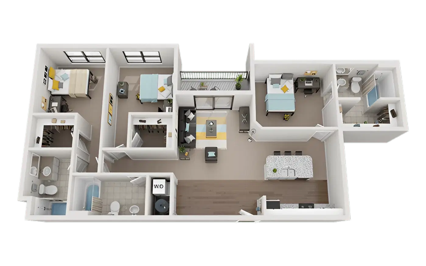 Greene Crossing, Columbia – Private Room - 3x3-2 Square (3 Bed - 3 Bath)