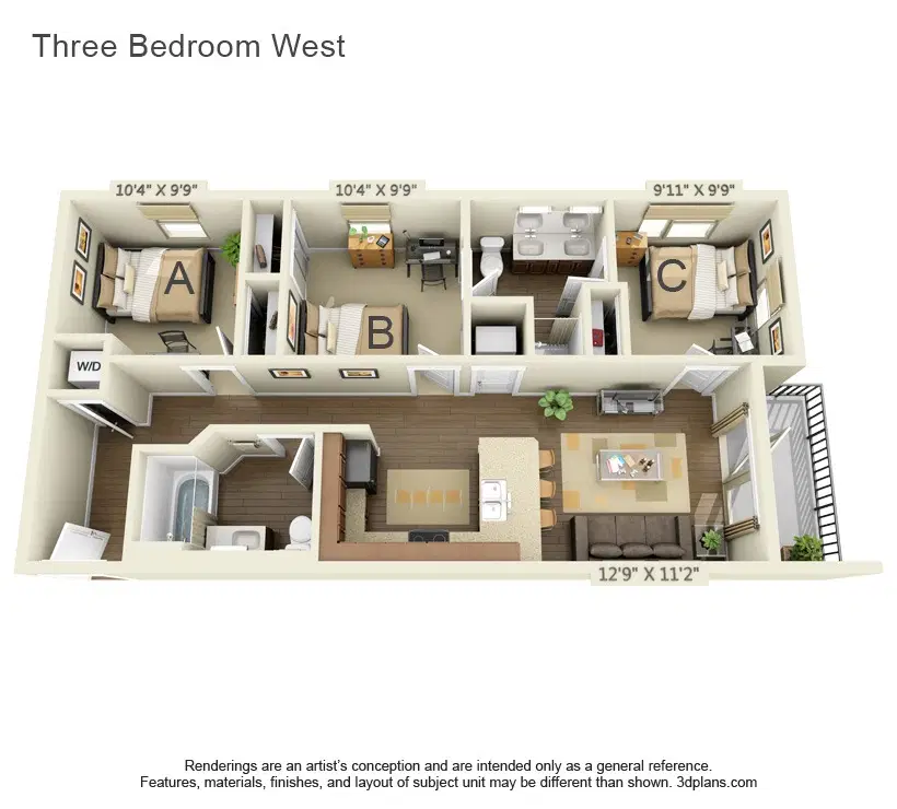 75 E. Armory, Champaign – Room in 3 Bedroom 2 Bathroom | C