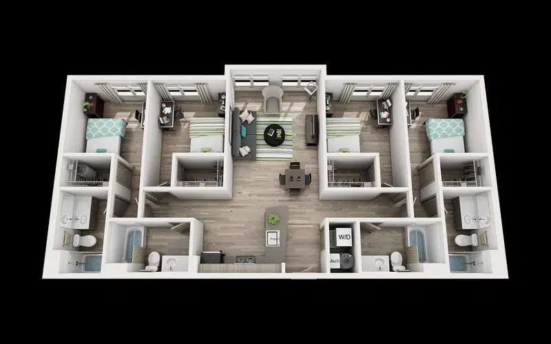The Boundary At West End, Greenville – Private Room - D1 (4 Bed - 4 Bath)