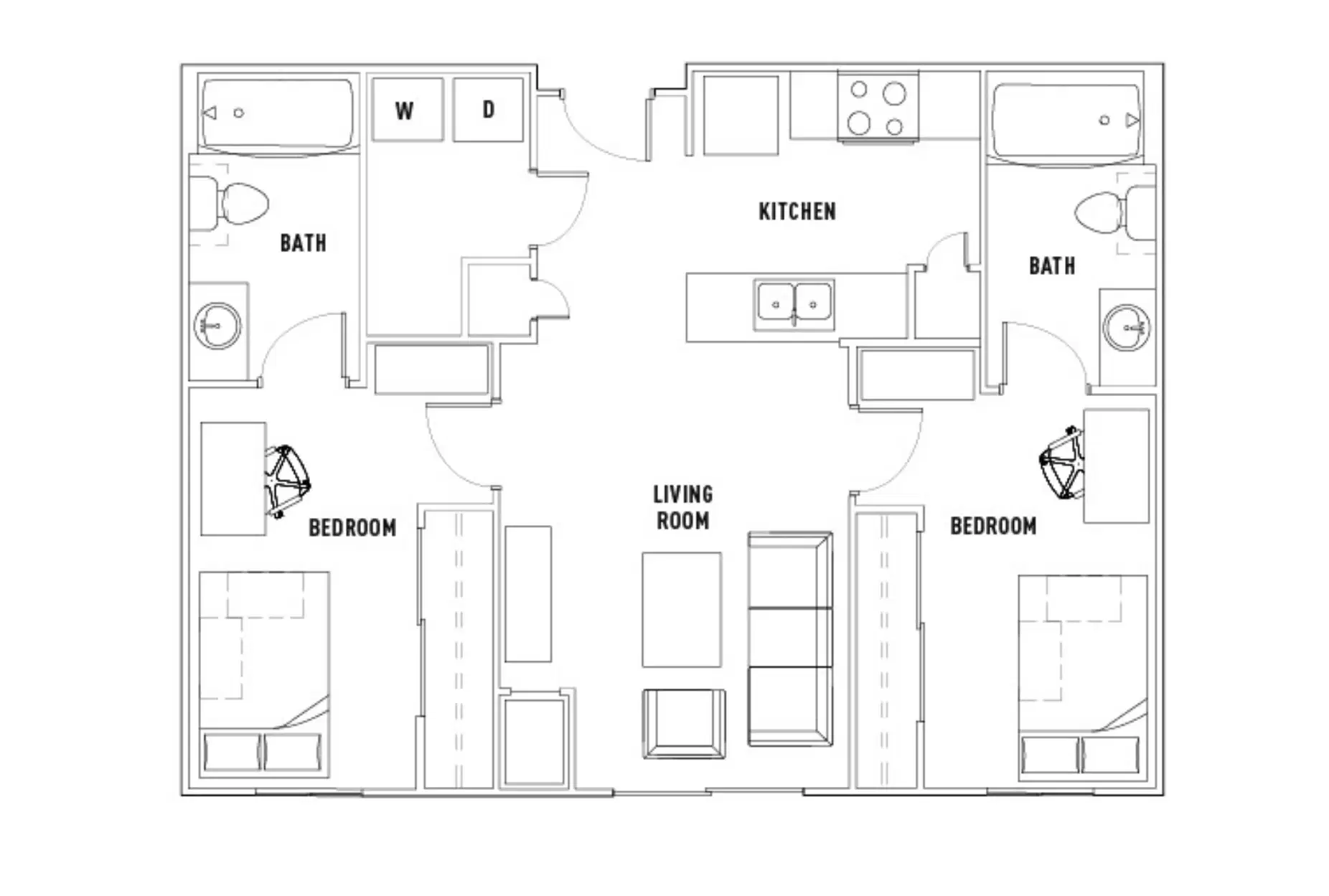 University Commons In Minneapolis, Minneapolis – 2 Bed - 2 Bath A Private Bedroom