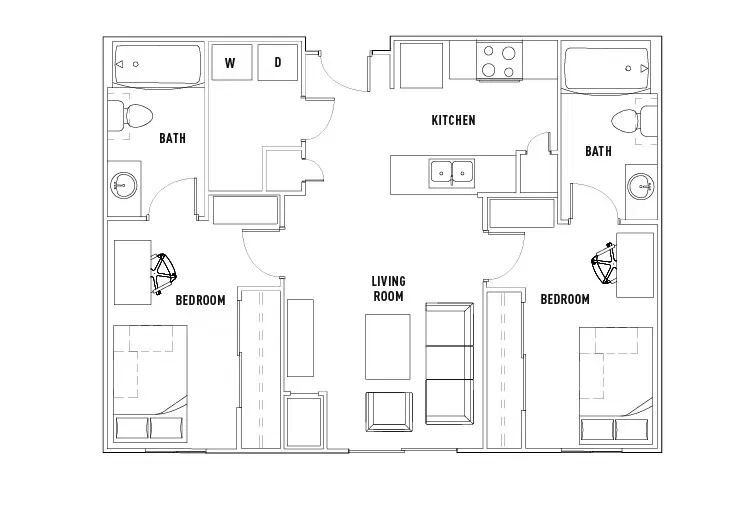 University Commons In Minneapolis, Minneapolis – 2 Bedroom 2 Bathroom