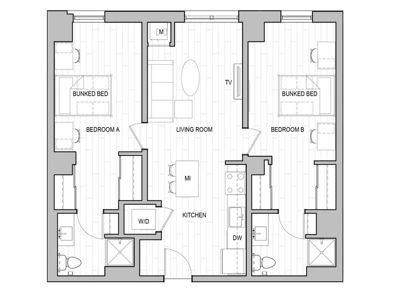 Identity Dinkytown, Minneapolis – Room in 2 Bedroom 2 Bathroom | 2x2