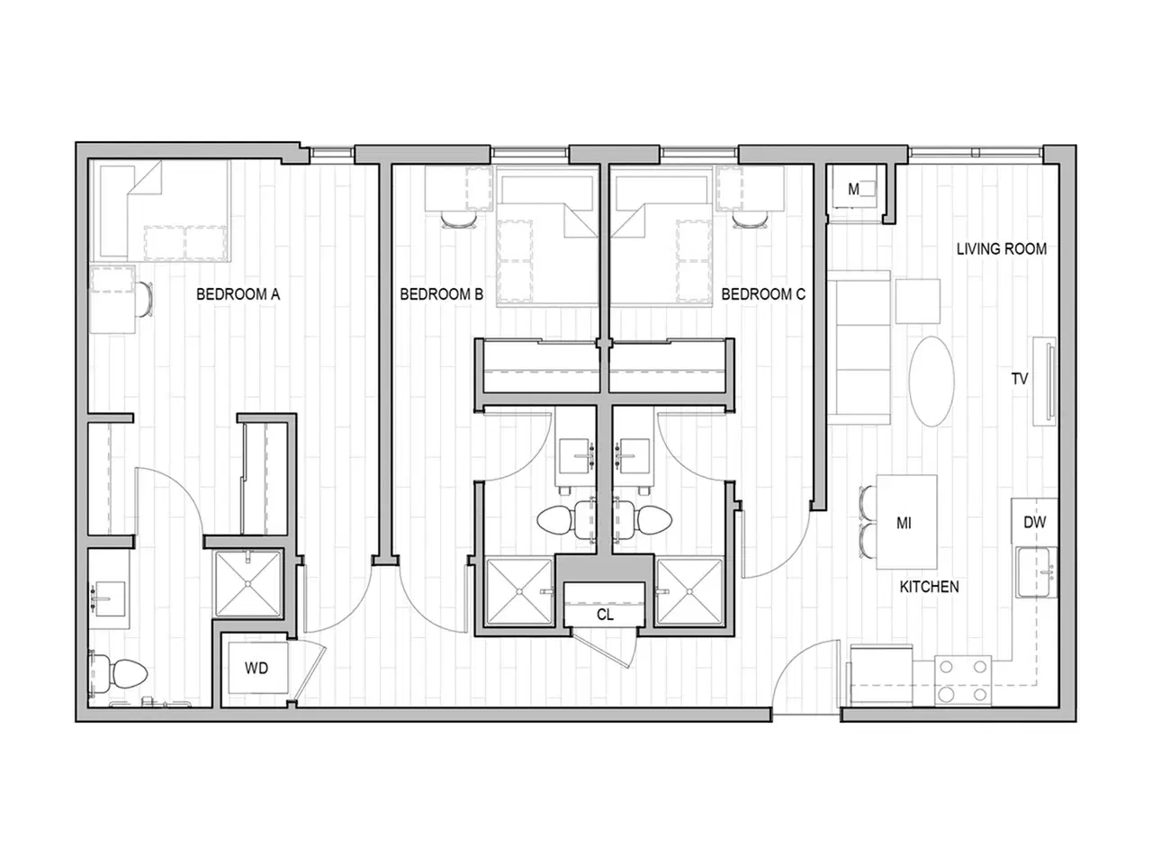 Identity Dinkytown, Minneapolis – Room in 3 Bedroom 3 Bathroom | 3x3