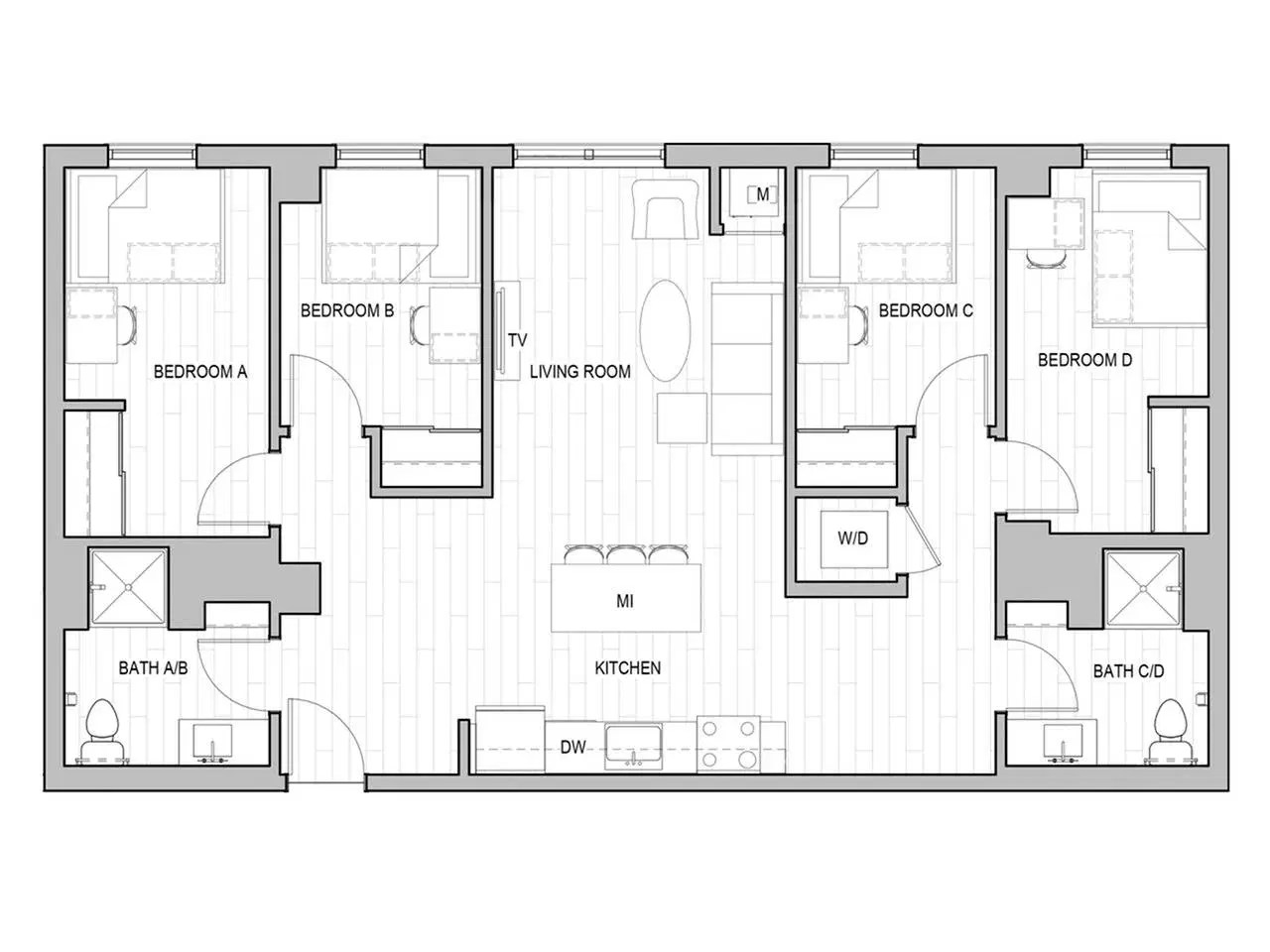 Identity Dinkytown, Minneapolis – Room in 4 Bedroom 2 Bathroom | 4x2