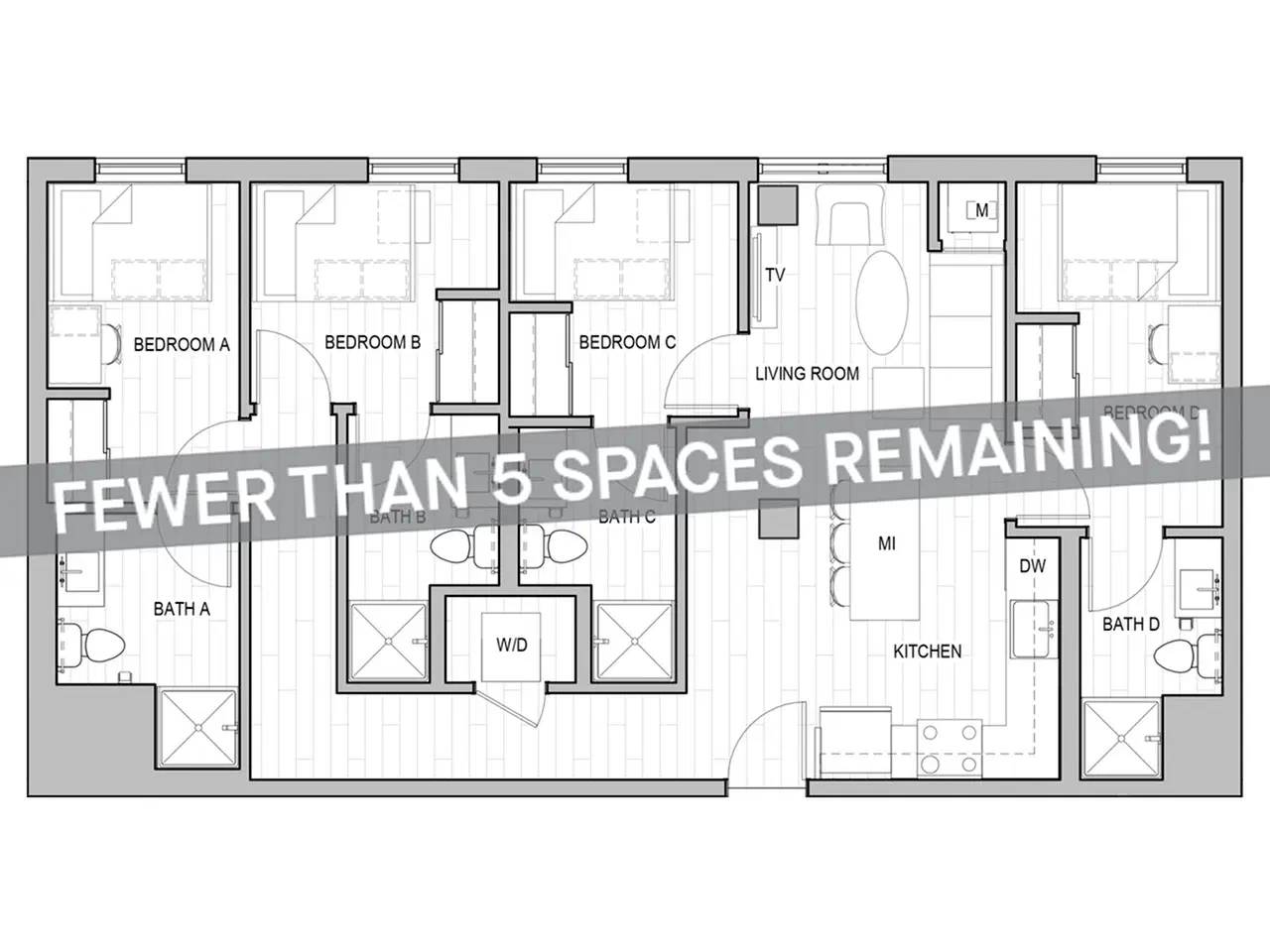Identity Dinkytown, Minneapolis – Room in 4 Bedroom 4 Bathroom | 4x4