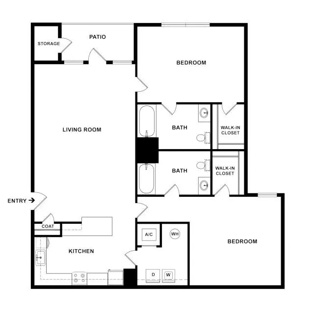 Village At East Riverside, Austin – 2 Bedroom 2 Bathroom