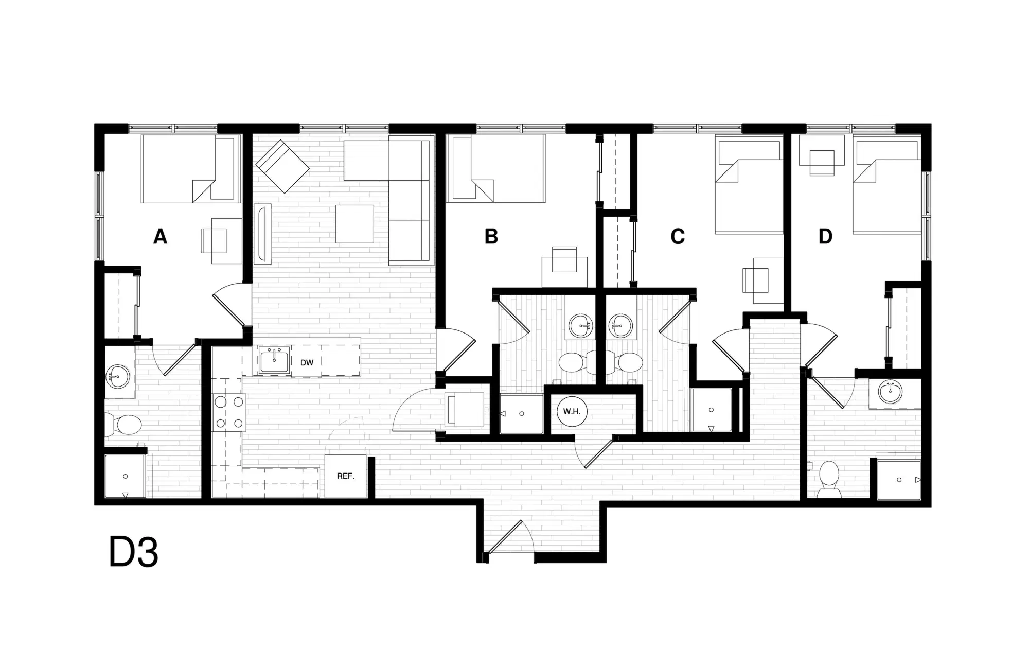 Uncommon Athens, Athens – 4x4 Terrace Room in 4 Bedroom 4 Bathroom