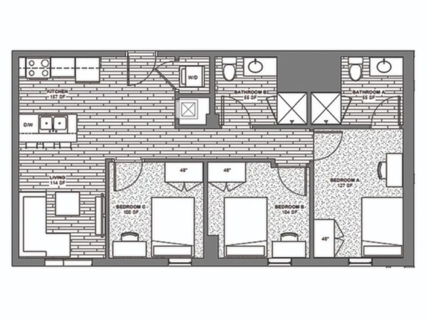 Rise At State College, State College – Room in 3 Bedroom 2 Bathroom | 3x2 Terrace - Graduate
