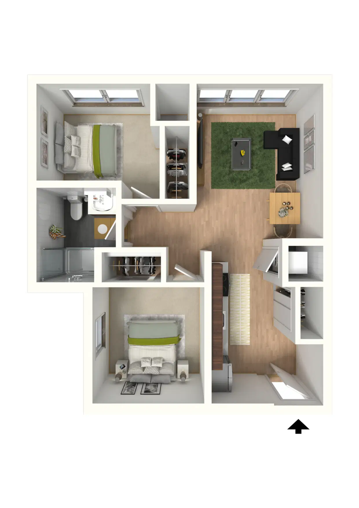 Landmark On Grand River, East Lansing – Room in 2 Bedroom 1 Bathroom | B1